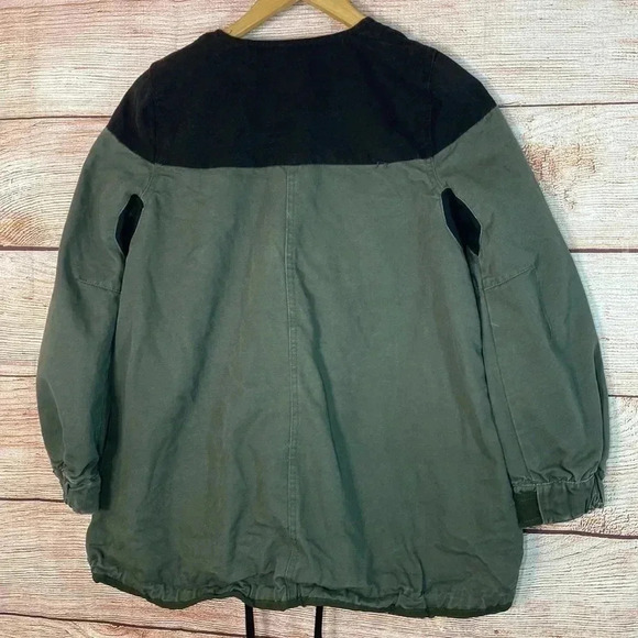 Zara Woman Denim Utility Jacket Green Black XS - Picture 6 of 6